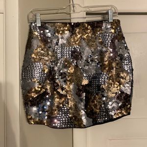 Express Sequin mini skirt